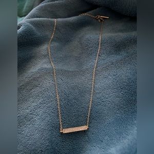 Kenneth Cole gold tone zirconia pave bar necklace